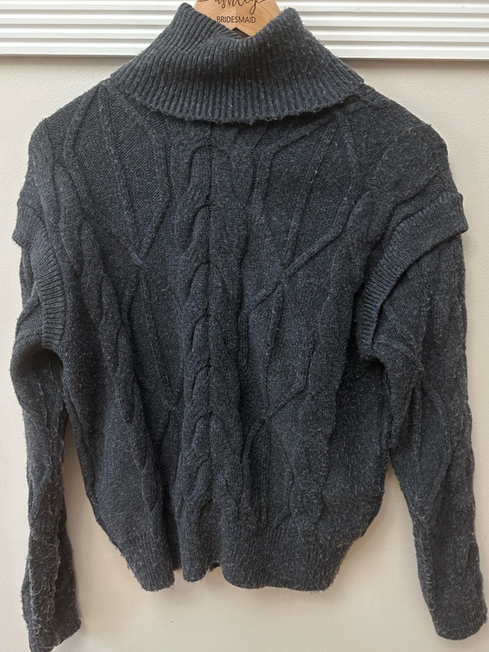 And Now This Cableknit Cowl Neck Sweater